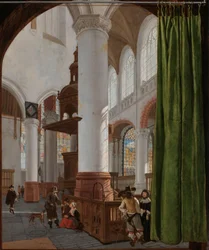 Interieur van de Oude Kerk in Delft