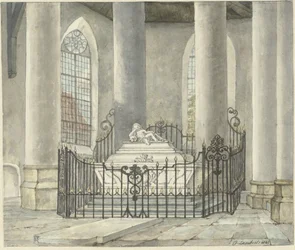 Grafmonument van Catharina Alida van der Dussen, in een kerk te Culemborg