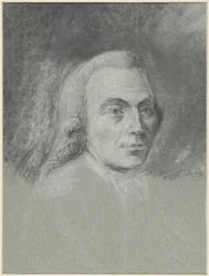 Zelfportret van Gerrit Zegelaar, met pruik