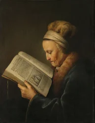 Oude vrouw lezend, ca. 1631-2