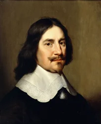 Portret van een heer, buste lengte, gekleed in zwart