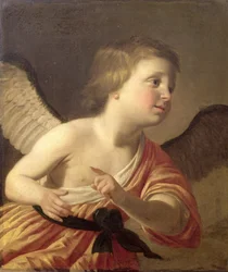 Portret van de jonge prins Maurits van Bohemen (1620-53) als Cupido