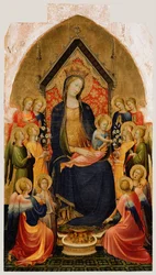 Madonna en kind met muzikale engelen, ca. 1410