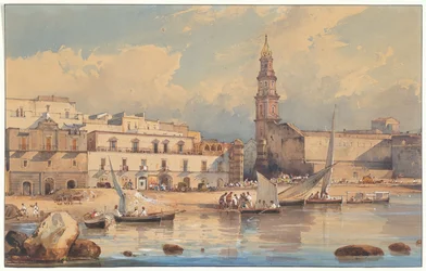 Gezicht op Marinella, Strada di Portici, nabij Napels