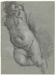 Studie van een zwevende putto