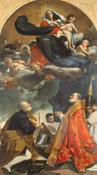 Altaarstuk met afbeelding van de Maagd met heiligen Petronius en Alo