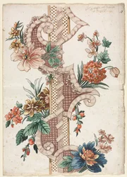 Verticale decoratieve bloemenband, 1773