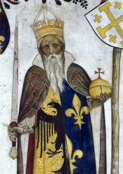Afbeelding van de markiezen van Saluzzo en hun echtgenotes als historische en mythologische helden en heldinnen (detail)