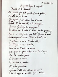 Manuscript van het gedicht 