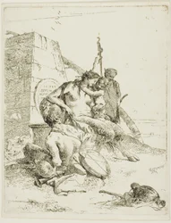 Satyrfamilie met de obelisk, uit Scherzi