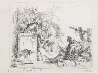 Het bezoek bij de dood. Uit de serie Capriccios, midden 18e eeuw
