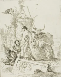 Jonge Herders en Oude Man met een Aap, uit Scherzi