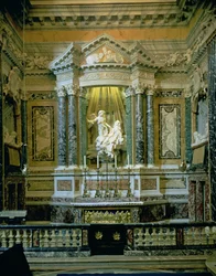De Cornaro-kapel, detail van het altaar met De extase van de heilige Teresa, foto