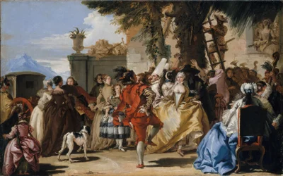 Een dans op het platteland, ca. 1755