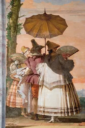 Detail (De Zomerwandeling), uit de Kamer van het Gotische Paviljoen, in de Foresteria