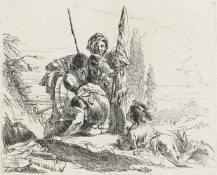 Drie Soldaten en een Jongen, 1749