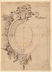 Ontwerp voor een Ovaal Frame met het Thema Venus Overwinnend
