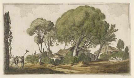 Boerderijen tussen bomen