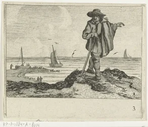 Duinlandschap met een wandelaar