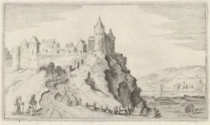 Vestingstad op een heuvel