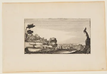 Heuvelachtig panorama, uit Twaalf landschappen met figuren