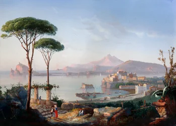 Uitzicht op de Baai van Pozzuoli met Capo Miseno en Ischia op de achtergrond
