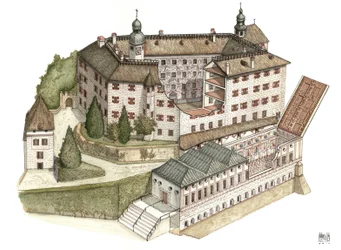 Renaissance-architectuur: reconstructie van het kasteel van Ambras