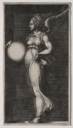 Allegorisch Figuur met een Bol