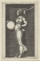 Allegorische figuur met een bol