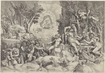 Cephalus en de Bosgoden beweenen de dood van Procris