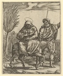 De Maagd van Smarten: De vlucht naar Egypte, een van de negen omliggende compartimenten, ca. 1575