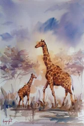 Afrikaanse giraffenfamilie