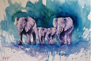 De Blauwe Olifantenfamilie