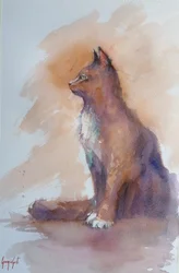Profiel van de oplettende kat