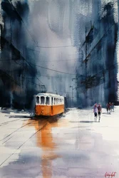 Oranje Tram City Rain