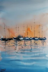 Weerspiegelingen in de Twilight Marina