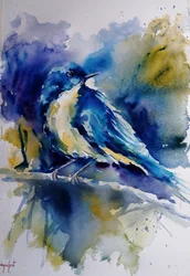 Levendige blauwe vogel