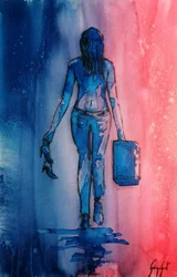 De blauw-rode reis van een vrouw