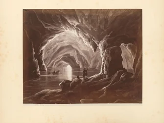 Fotoreproductie van een prent van Grotta Azzurra te Capri