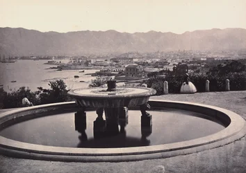 Panorama vanaf de Villa Belmonte met de fontein, Palermo