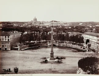 Uitzicht op Piazza del Popolo vanaf Pincio (of Pinciano-heuvel), Rome