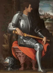 Portret van Alessandro de Medici in harnas