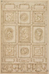 Studie voor een Plafonddecoratie, met Rebecca en Eliezer bij de Bron (recto); Studie voor een Plafonddecoratie (verso)
