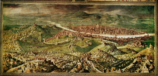 Uitzicht op Florence. Fresco ... (fresco)