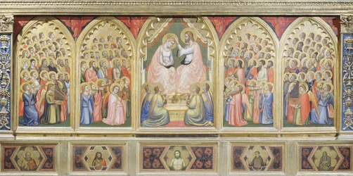 Italië, Florence, Basiliek van het Heilige Kruis, Bandini Baroncelli-kapel, Kroning van de Maagd