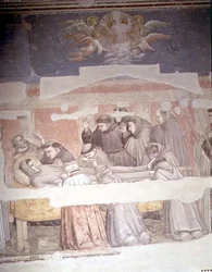 De Dood van St. Franciscus, detail (draagbaar), uit de Bardi-kapel