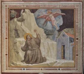 Transept, buitenkant van de Bardi-kapel: Sint-Franciscus en de stigmata