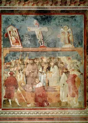 Leven van St. Franciscus van Assisi: De verificatie van de stigmata (St. Jerome onderzoekt stigmata) - Fresco