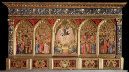 Polyptych Baroncelli: de Kroning van de Maagd (Tempera op hout)