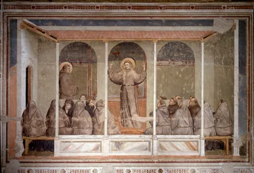 St. Franciscus verschijnt aan een kapittel in Arles tijdens de prediking van St. Antonius van Padua